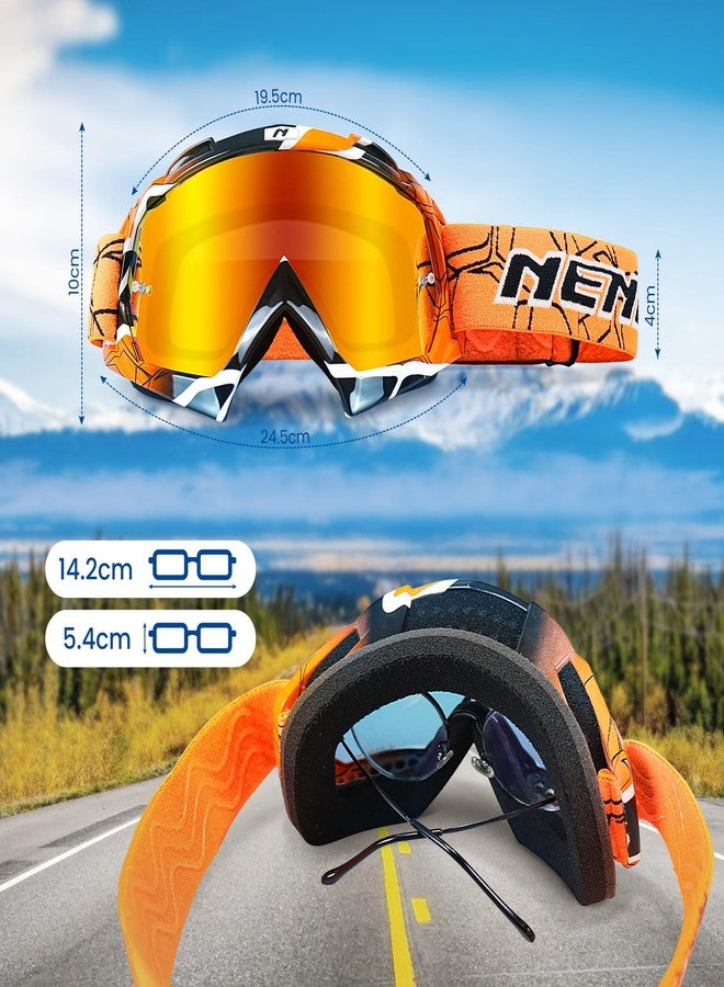 NENKI Dirt Bike Goggles - Adult Motocross MX MTB Goggles with Anti Fog, UV Protection, Orange Lens for Men & Women - Image 5