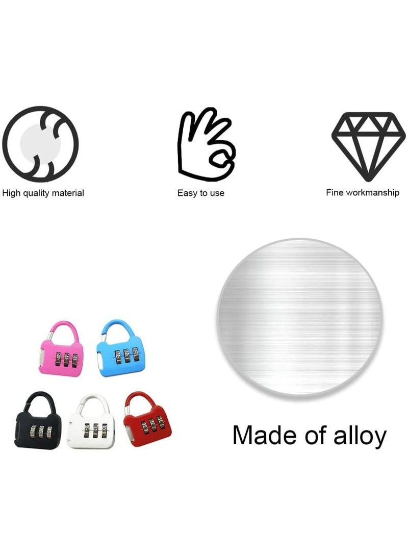Oasisgalore Combination Lock, 5 Pcs Luggage Locks 3 Digit Combination Padlock - Image 3