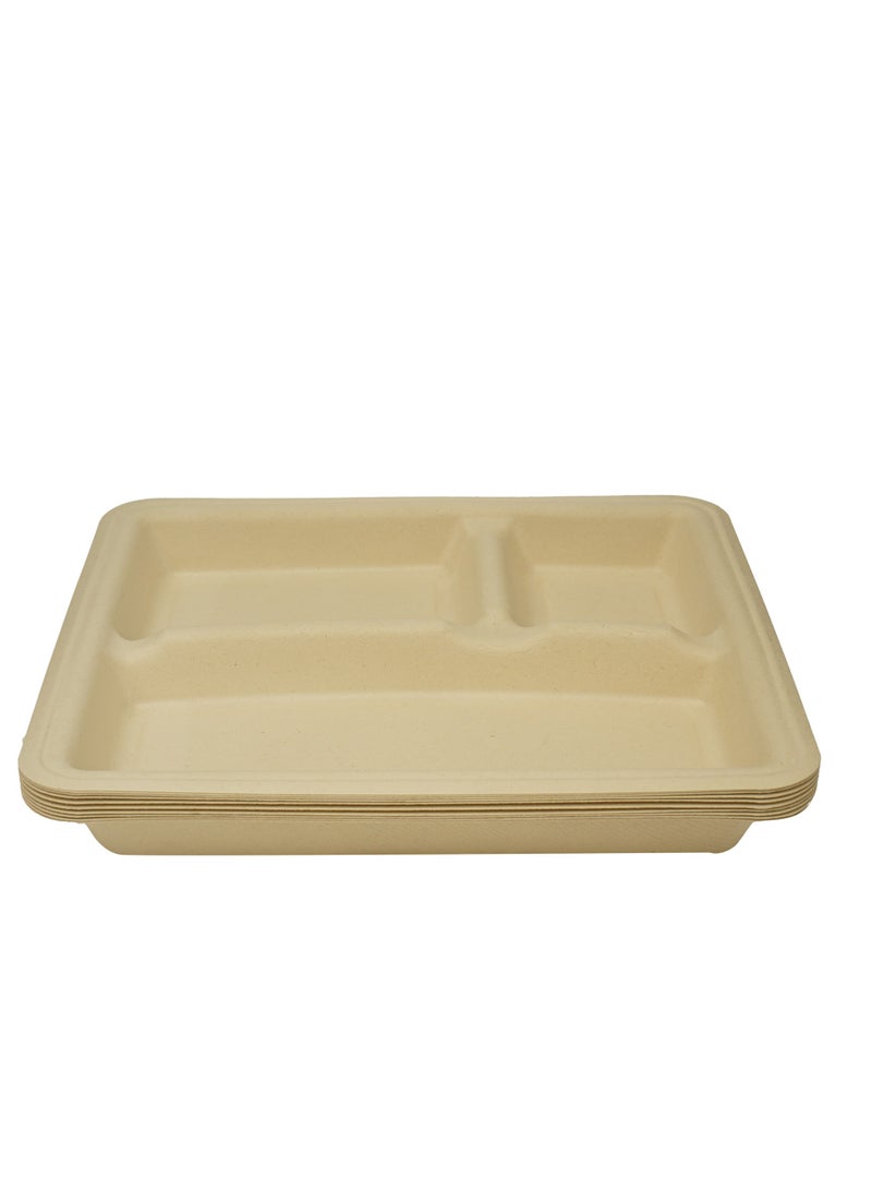 Ideal pack light brown biodegradable tray 10 pcs - Image 2