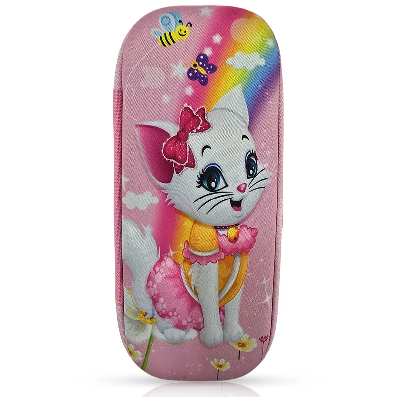 كوكوبي Cocobee Cat Pencil Case With Internal Mesh Pocket, Sturdy Build, Zipper Closure – Girls, 3+ Years, Multicolor