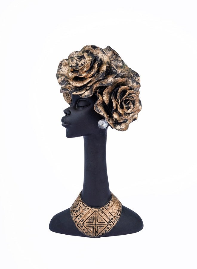 GUNENDRA®Handicrafts Matte Finish African Flower Lady Showpiece for Home Decor | Black Lady Figurine | Exotic Tribal Art Piece |11" - Image 3