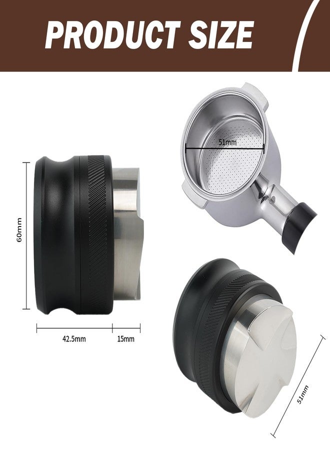 Cheerwe 51mm Espresso Distribution Tool, Gravity Coffee Distributor, Adjustable Depth Espresso Tool, Barista Espresso Accessories, Compatible with 51mm Espresso Portafilter - Image 4