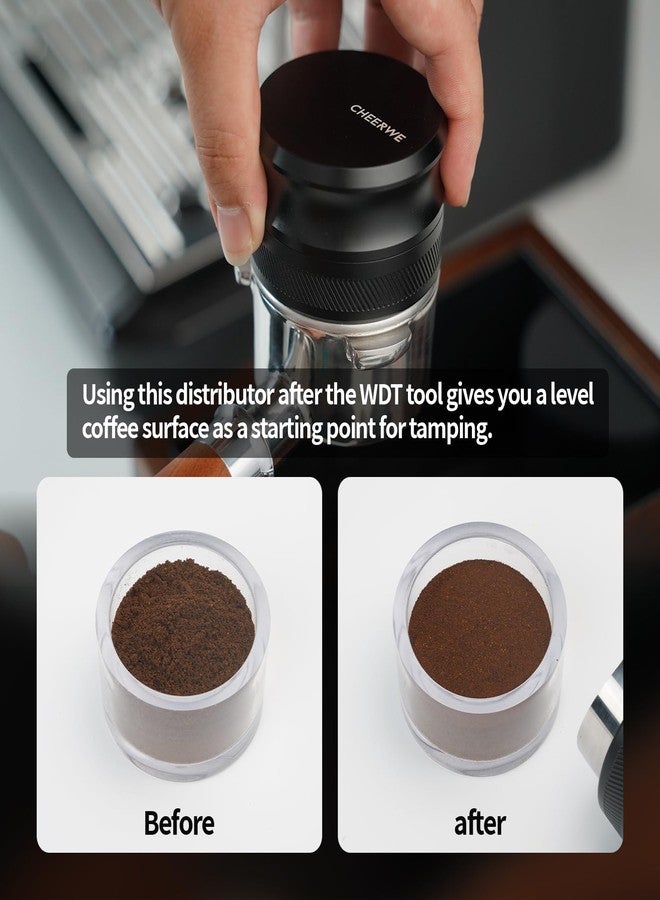 Cheerwe 51mm Espresso Distribution Tool, Gravity Coffee Distributor, Adjustable Depth Espresso Tool, Barista Espresso Accessories, Compatible with 51mm Espresso Portafilter - Image 3
