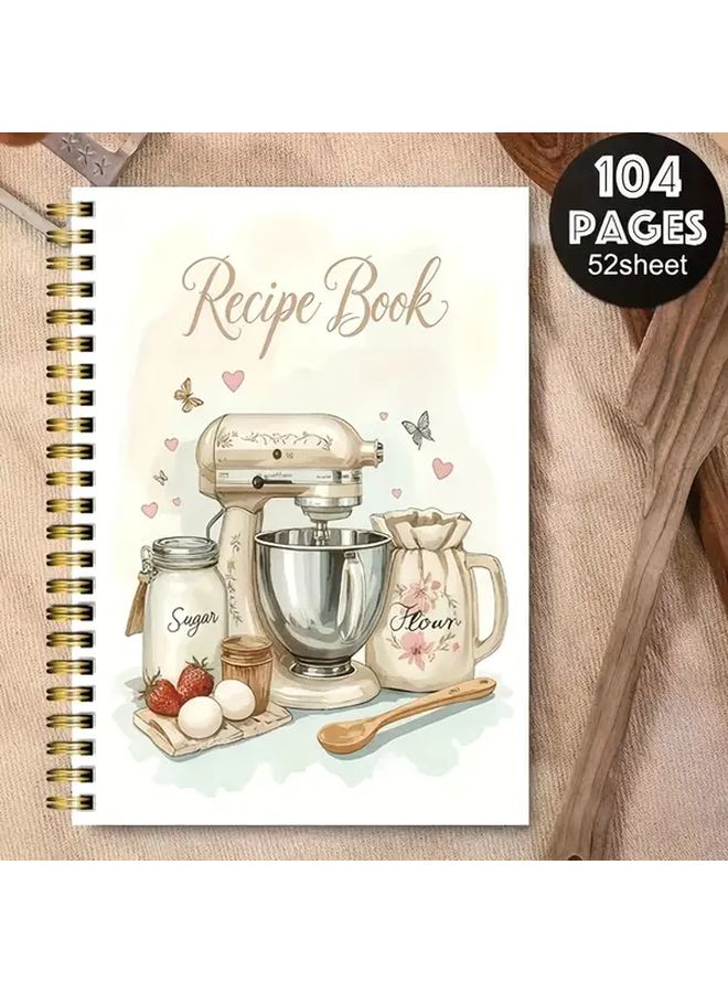 Vintage Recipe Notebook 50 Page Kitchen Journal Meal Planner Organizer 5.5x8.3 Retro Cookbook For Home Chefs - Image 3
