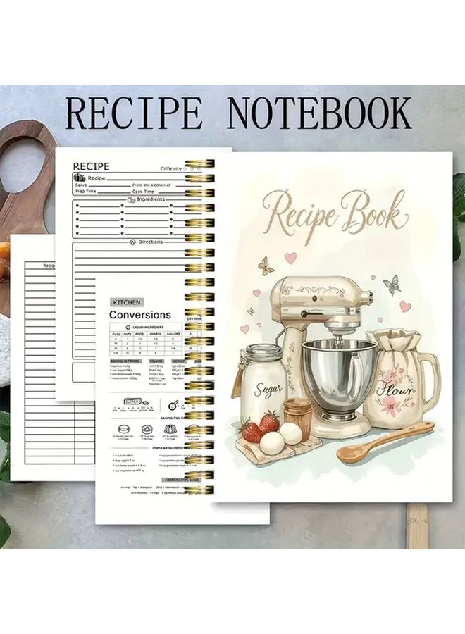 Vintage Recipe Notebook 50 Page Kitchen Journal Meal Planner Organizer 5.5x8.3 Retro Cookbook For Home Chefs - Image 4