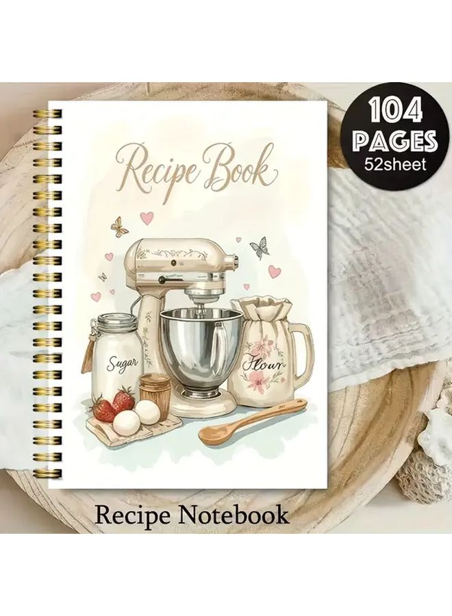 Vintage Recipe Notebook 50 Page Kitchen Journal Meal Planner Organizer 5.5x8.3 Retro Cookbook For Home Chefs - Image 5