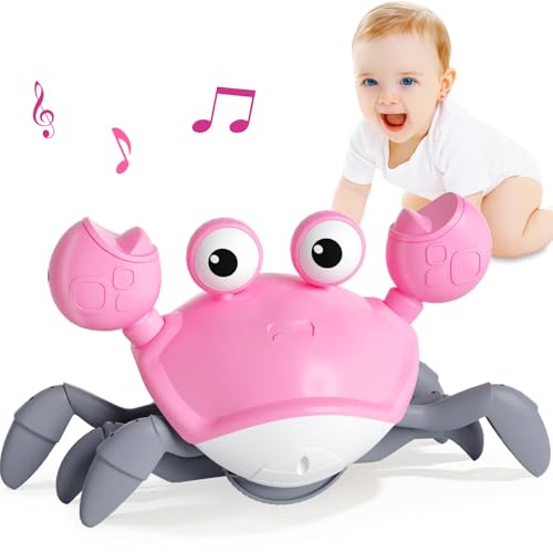 Dreampark Baby Girl Toys Toddler Gifts Tummy Time Crawling Crab Baby Toys Infant Toddlers Montessori Musical Toy Babies Birthday Gift - Image 1