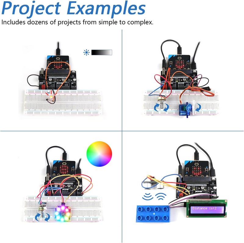 FREENOVE Ultimate Starter Kit for BBC micro:bit (V2 Included), 316-Page Detailed Tutorial, 225 Items, 44 Projects, Blocks and Python Code - Image 4