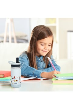 BEOLA Insulated Kids Water Bottle With Straw Lid - 410ml, Doxie Dots  - Image 5