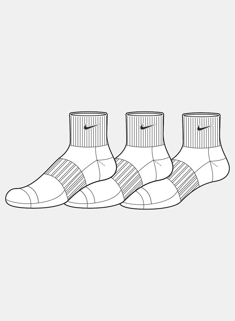 Nike Unisex Nike Cushioned Quarter Socks – 3-Pack Value - Image 2