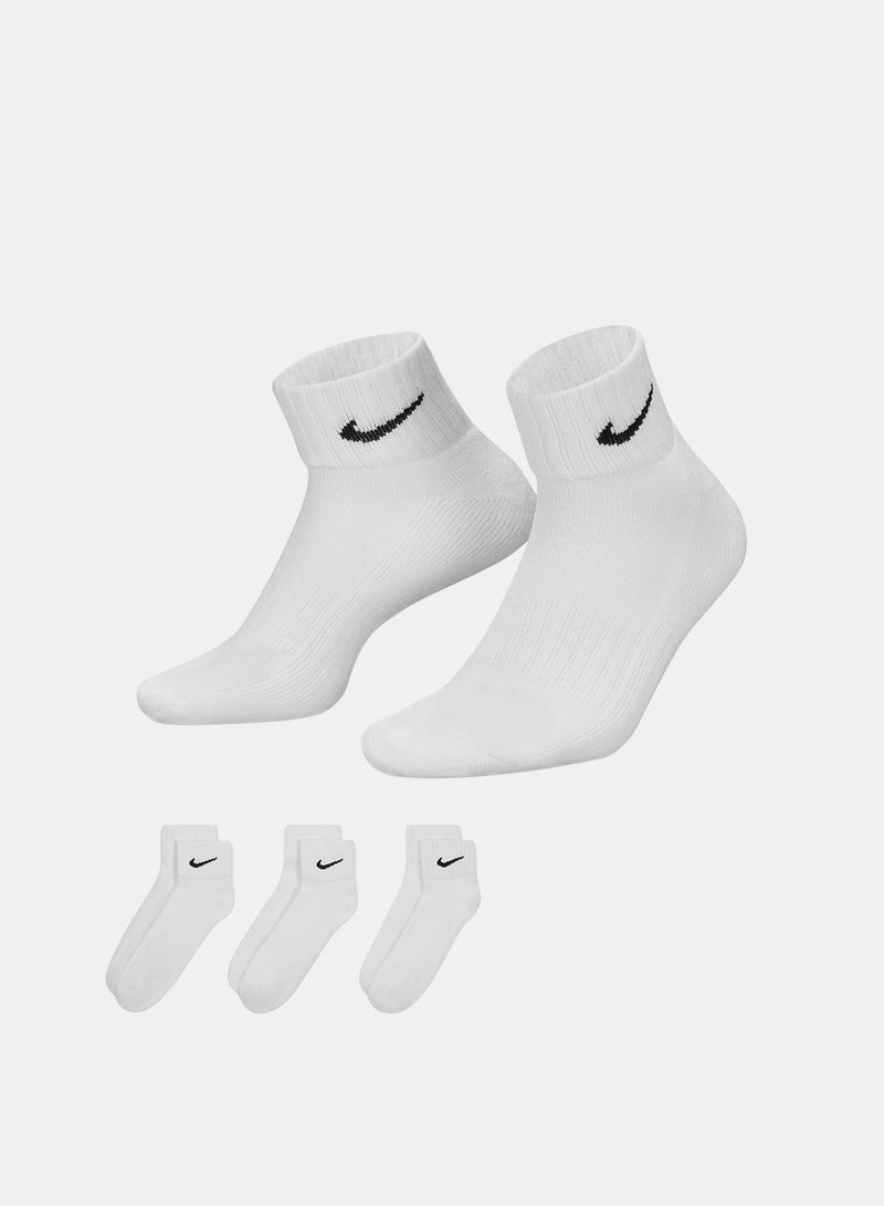 Nike Unisex Nike Cushioned Quarter Socks – 3-Pack Value - Image 3