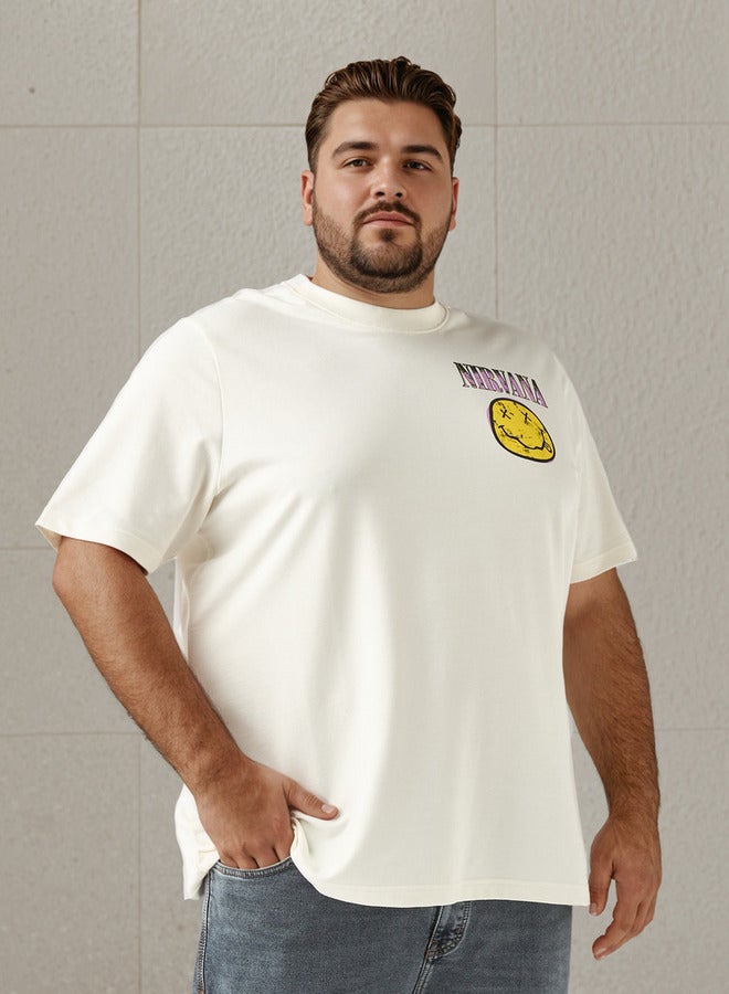 سبلاش فيڤ تيشيرت رجالي بطبعة نيرفانا بياقة دائرية وأكمام قصيرة - Image 2