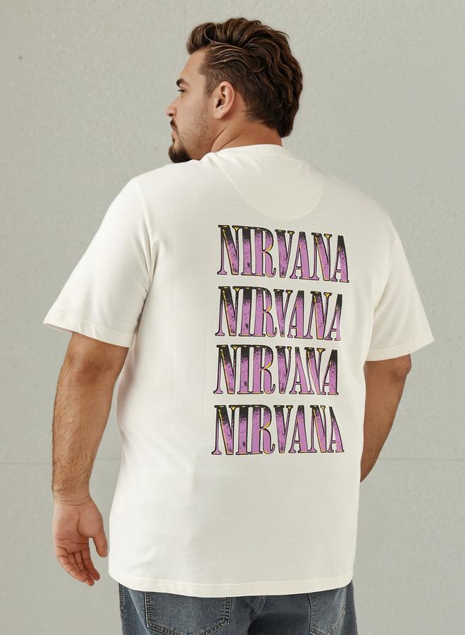 Maxim Men's Regular Fit Crew Neck Short Sleeves Nirvana Print T-shirt - Image 4