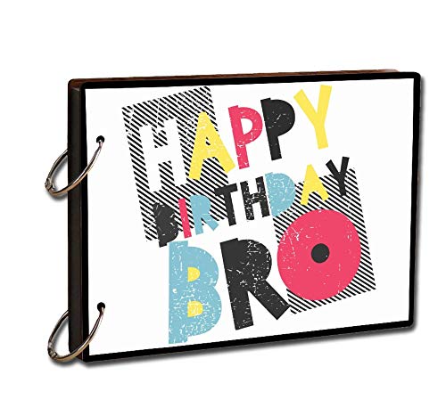 PAPER PLANE DESIGN DIY Happy Birthday Bro Scrapbook Photo Album, Multicolor - Image 1