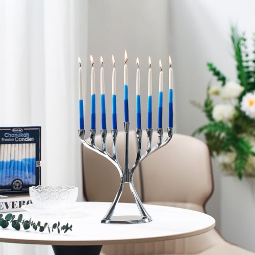 Rite Lite Premium Dripless Blue & White Hanukkah Candles - Tri Color Bulk Pack of 45 - Decorative & Fits Most Menorahs Jewish Holiday Party Favors Accessories Decorations for All 8 Nights of Chanukah - Image 5