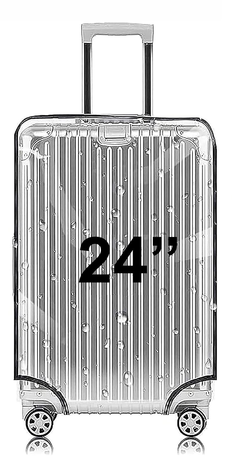 Fancy Walas 24 Inch Trolley Bag Cover/Suitcase Bag Cover/Waterproof Dustproof Luggage Cover for Wheeled Luggage/Zippered Clear PVC Suitcase Covers Protectors (Medium, 24 inch, Set of 1) - Image 1