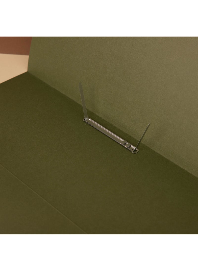 بريما ملف علاقي زيتوني أخضر — طقم 25 ملف تعليق مع مشابك بلاستيكية 25 ومثبتات معدنية 25 و30 إدراج للورق؛ تنظيم أكثر من 100 ورقة، متوافق مع خزائن الملفات القياسية - Image 4