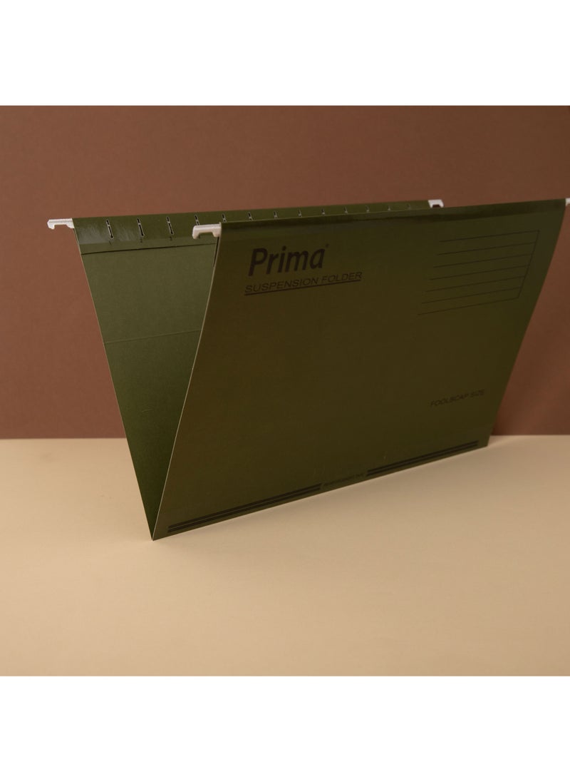 بريما ملف علاقي زيتوني أخضر — طقم 25 ملف تعليق مع مشابك بلاستيكية 25 ومثبتات معدنية 25 و30 إدراج للورق؛ تنظيم أكثر من 100 ورقة، متوافق مع خزائن الملفات القياسية - Image 2