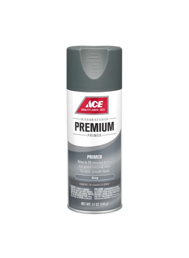 ACE Premium Quick Drying and Superb Coverage Smooth Enamel Primer Spray Paint Grey 12oz - Image 1