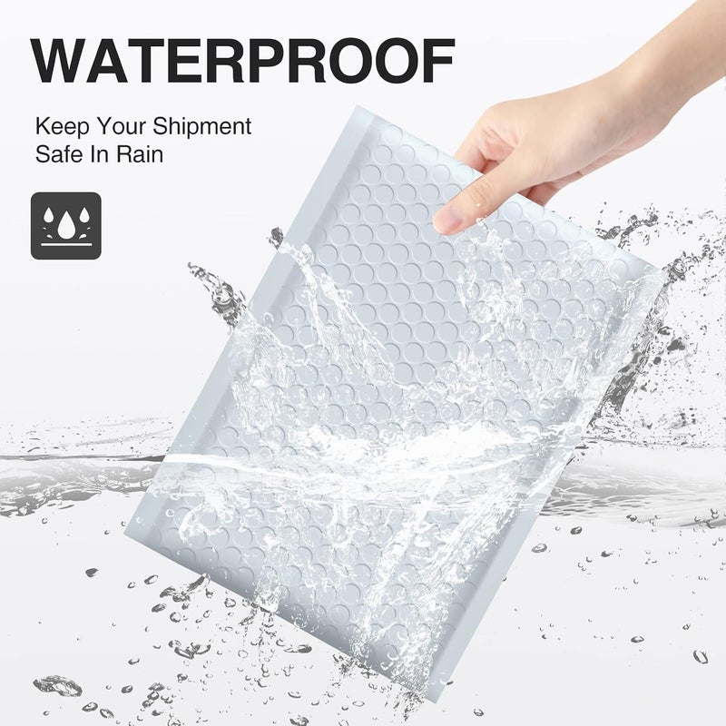 UCGOU Bubble Mailers 4x8 Inch White 100 Pack Poly Padded Envelopes Small Business Mailing Packages Opaque Self Seal Boutique Shipping Bags Bubble Mailer - Image 3