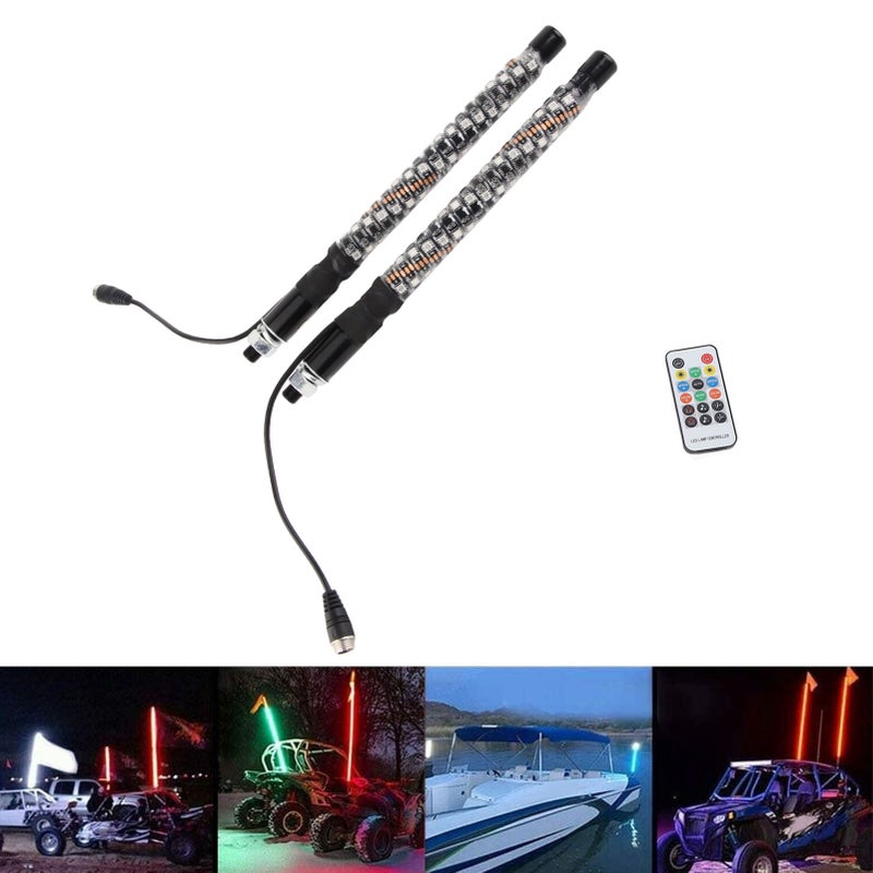 1ft مصابيض العصا LED 12 فولت 20 لونًا مقاومة IP67 حماية من الحمل الزائد تحكم عن بعد أعمدة العلم أو هوائيات العصا المصابيض - Image 2