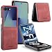 japezop Compatible with Samsung Galaxy Z Flip 7 5G CaseGalaxy Z Flip 7 Leather Flip Case with Hard Shockproof Back Cover Slim Durablefor Galaxy Z Flip 7 5G 2025 Red - Image 2