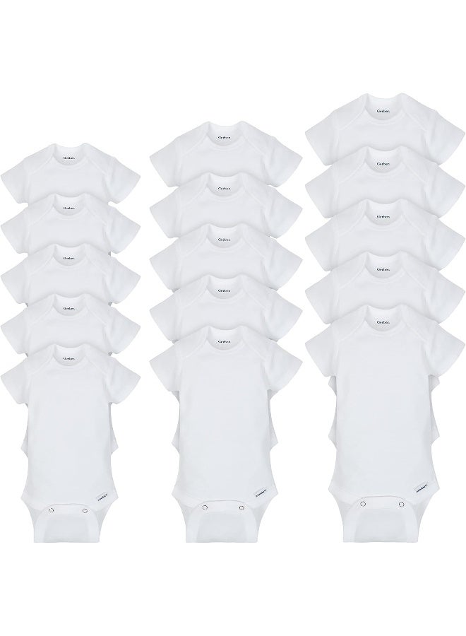 Gerber Gerber Baby 15 Piece Onesies Bodysuit Multi Size Pack, White, 6-9 Months  - Image 1