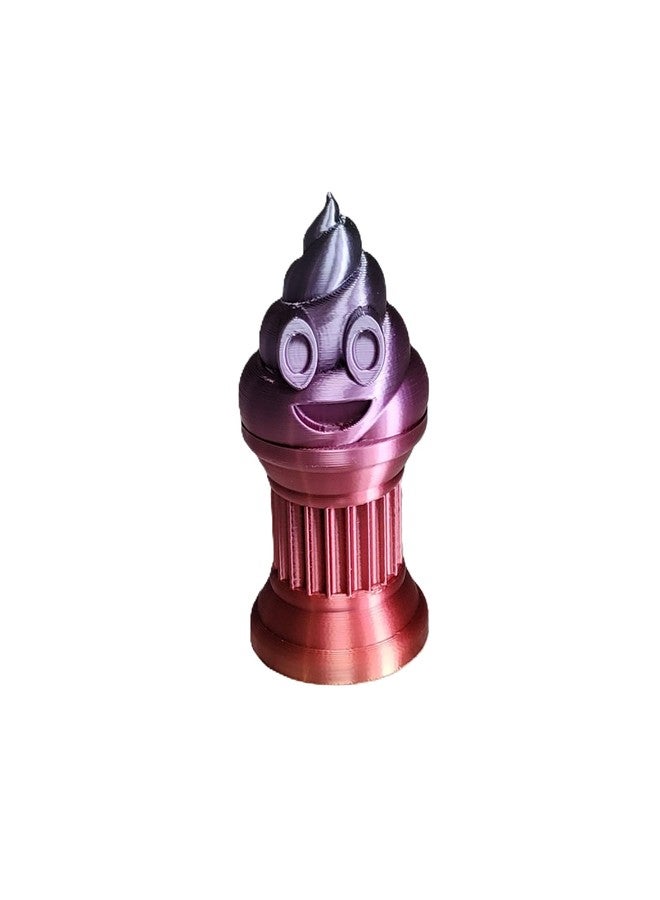 Znet3D Mini Poop Emoji Trophy's - Perfect Award or Gift - Handmade w/Additive Manufacturing - 3" inches Tall - Featuring a Solid Poop Emoji on a Column Pillar (Multi-Color) - Image 2