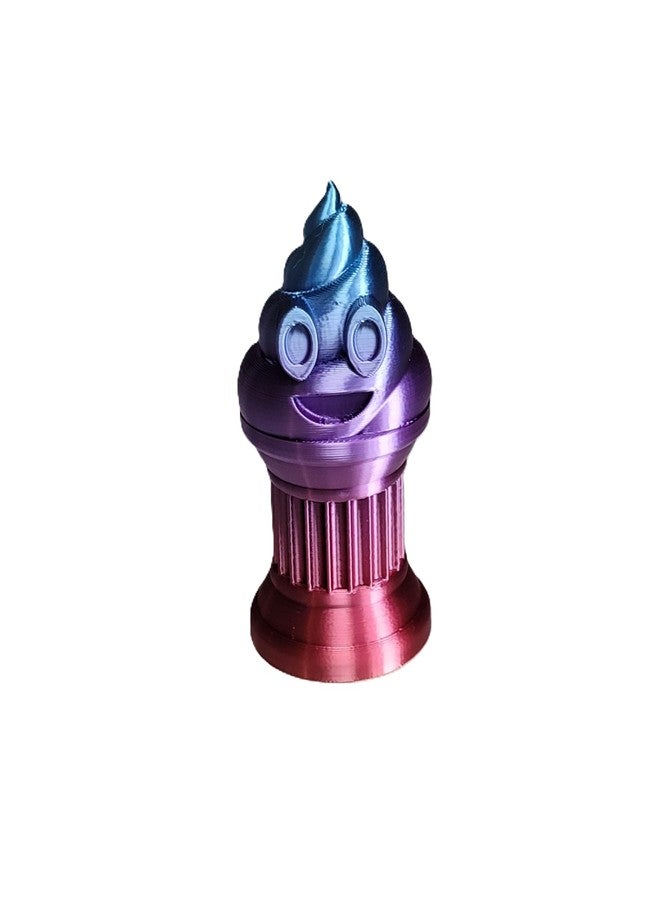 Znet3D Mini Poop Emoji Trophy's - Perfect Award or Gift - Handmade w/Additive Manufacturing - 3" inches Tall - Featuring a Solid Poop Emoji on a Column Pillar (Multi-Color) - Image 1