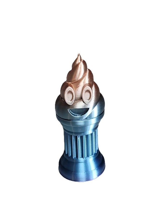 Znet3D Mini Poop Emoji Trophy's - Perfect Award or Gift - Handmade w/Additive Manufacturing - 3" inches Tall - Featuring a Solid Poop Emoji on a Column Pillar (Multi-Color) - Image 3