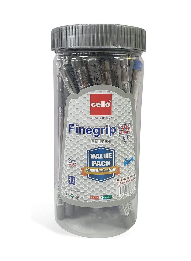 Cello 25-Piece Finegrip XS Ballpoint Pen 0.7mm Tip - Image 1