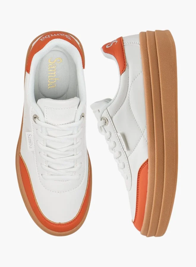 SAMBA Womens' Panelled Lace-Up Sneakers