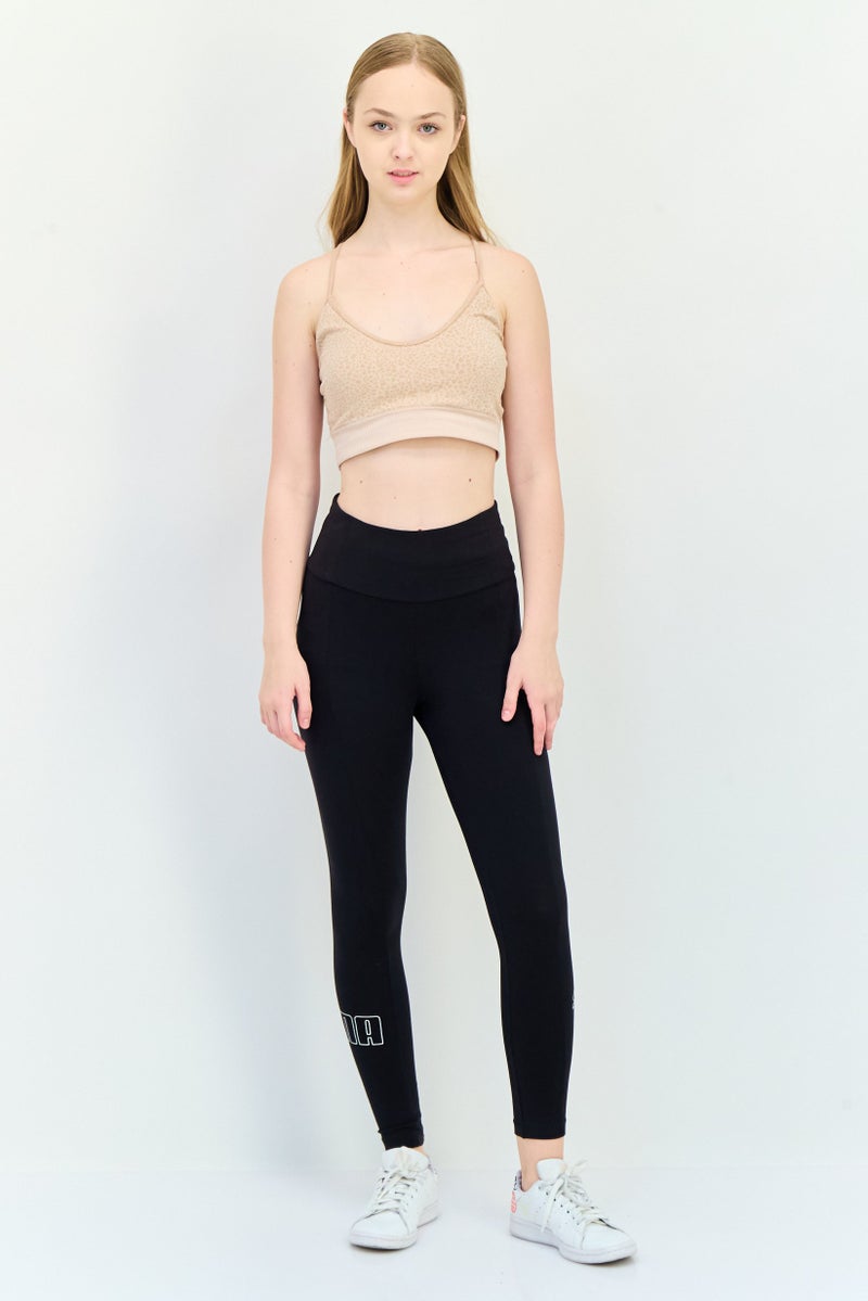 PUMA سراويل تدريب رياضية للنساء بشعار العلامة التجارية، سوداء - Image 4