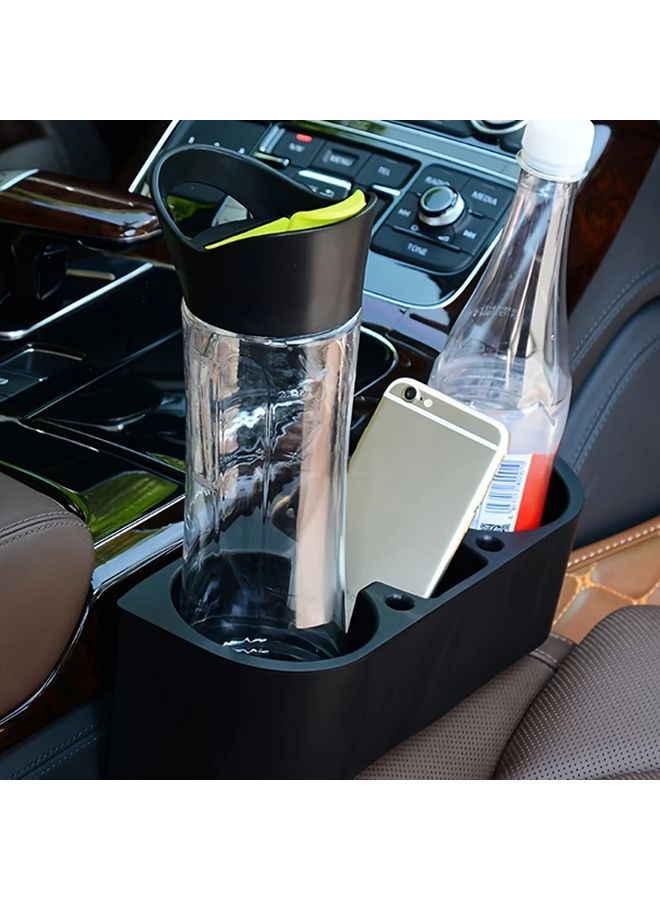 Beige Car Cup Holder Multi Function Organizer For Cup Bottle Phone - Image 5