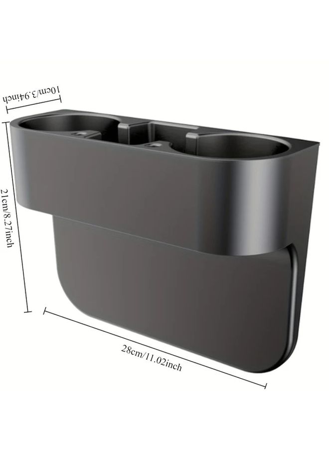 Beige Car Cup Holder Multi Function Organizer For Cup Bottle Phone - Image 3