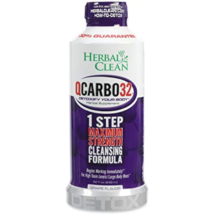 Herbal Clean Qcarbo32 Same Day Detox Cleanse Drink (32 fl oz) - Grape Flavor Full Body Cleanse* Detox Drink for high Toxin Level*, Vitamin B2 and Vitamin B12 for Men & Women - Image 3