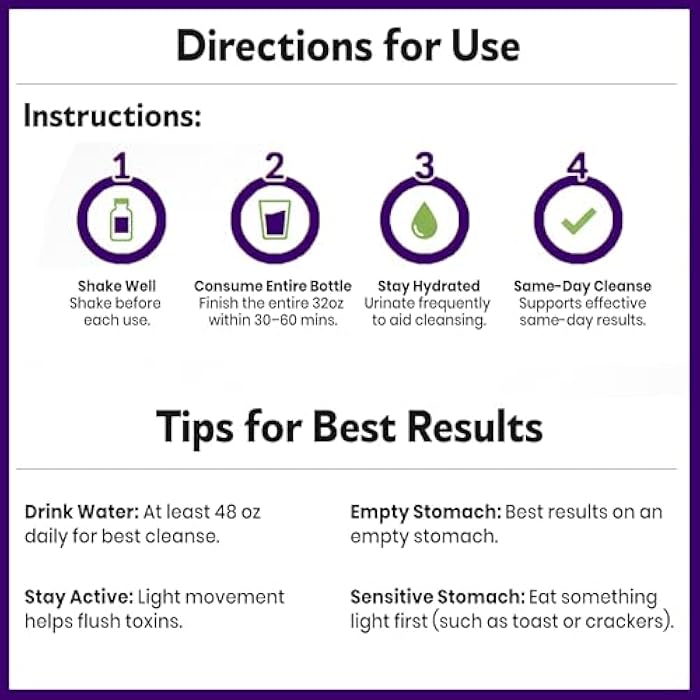 Herbal Clean Qcarbo32 Same Day Detox Cleanse Drink (32 fl oz) - Grape Flavor Full Body Cleanse* Detox Drink for high Toxin Level*, Vitamin B2 and Vitamin B12 for Men & Women - Image 5