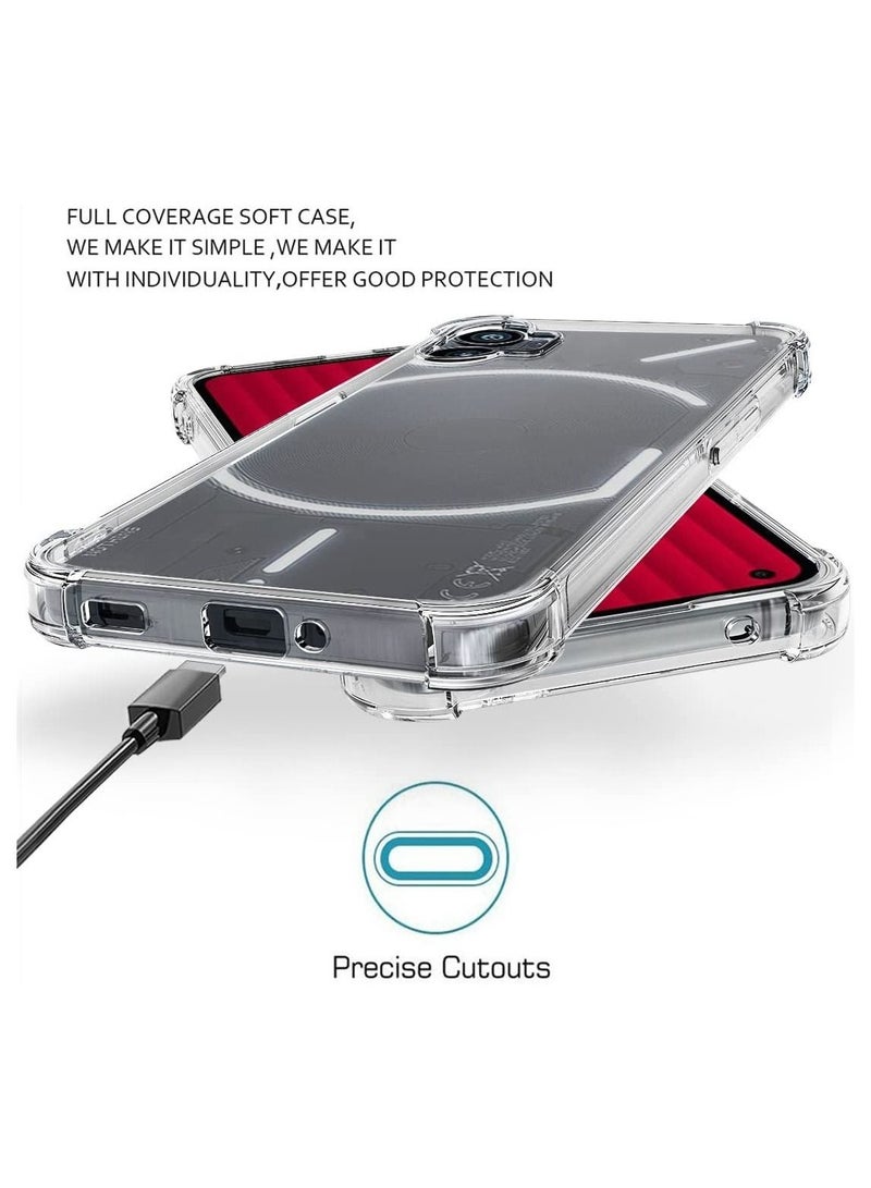 ELTRAZONE Nothing Phone 1 Case Clear Transparent with 2pcs Screen Protector Reinforced Corners TPU Shock-Absorption Flexible Cell Phone Cover for Nothing Phone 1 - Image 3