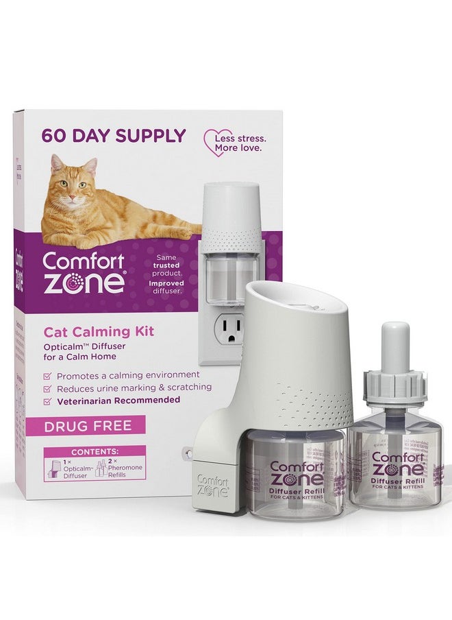 Comfort Zone Cat Calming Diffuser: 1 Pheromone Diffusers & 2 Refills (60 Days)  - Image 1
