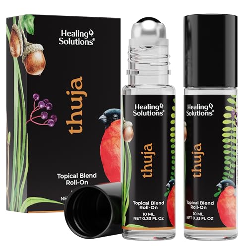 Healing Solutions 2 Pack Thuja Essential Oil USDA Organic Roll On Set Skin Care Body Perfume Oil for Women - Image 2