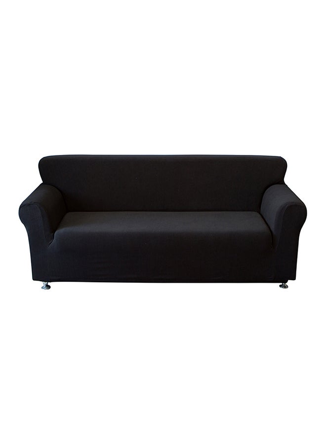 إسكدنيا غطاء أريكة قابل للتمدد مصنوع من قماش الجاكار الشامل مناسب لثلاثة كراسي أسود 1.5كيلوجرام - Image 1