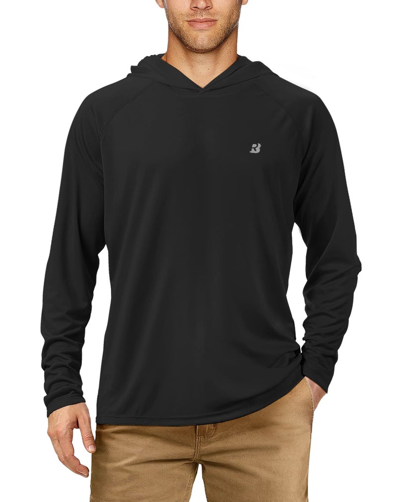 Roadbox Men's UPF 50+ Sun Protection Hoodie Shirt Outdoor UV Long Sleeve Fishing Shirts for Workout Running Swimming Hiking - Image 1