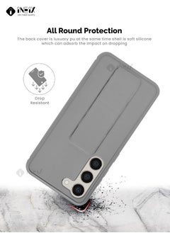 INEIX 3-in-1 Magnetic Wrist Strap Hand Grip with Stand Case Cover for Samsung Galaxy S23 Plus-Gray  - Image 5