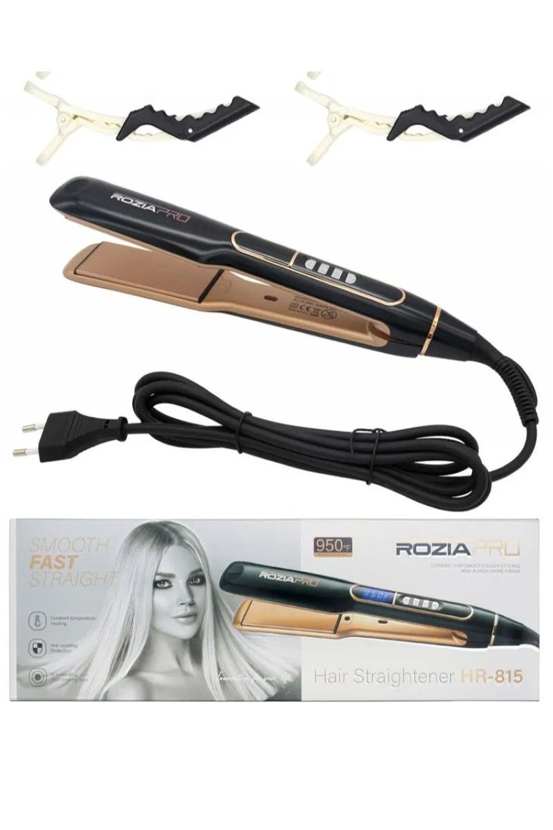 روزيابرو مكواة فرد الشعر الاحترافية - شاشة LCD، درجة حرارة سيراميك قابلة للتعديل - تصفيف الشعر بجودة الصالونات في المنزل HR 816 - Image 2