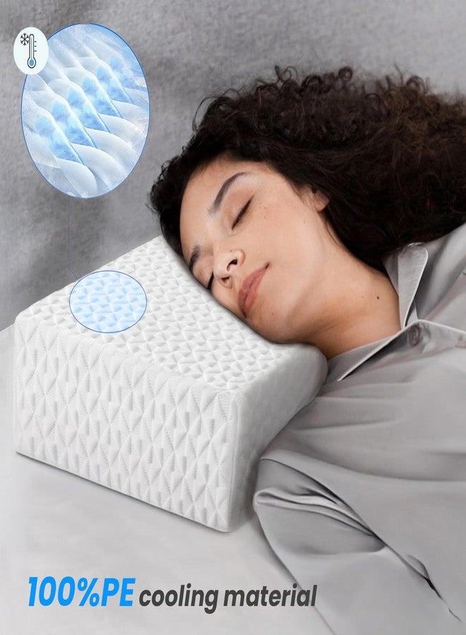 COLDHUNTER Cube Pillow Pro for Side Sleepers Memory Foam Bed Pillow Soft Pillow Supportive Head, Neck, and Shoulder Pain Relief, White-24"x12"x5" - Image 2