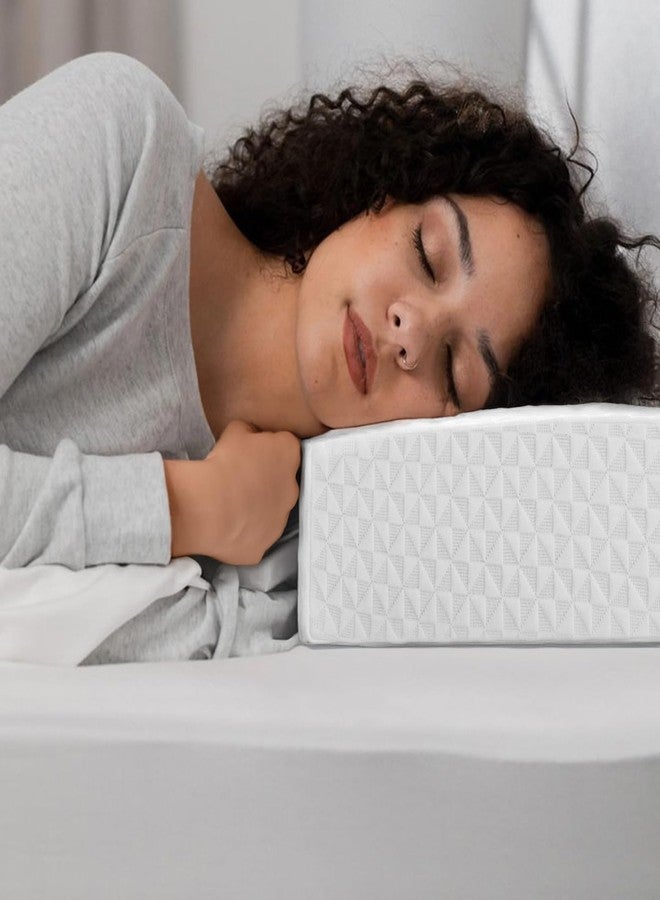 COLDHUNTER Cube Pillow Pro for Side Sleepers Memory Foam Bed Pillow Soft Pillow Supportive Head, Neck, and Shoulder Pain Relief, White-24"x12"x5" - Image 1