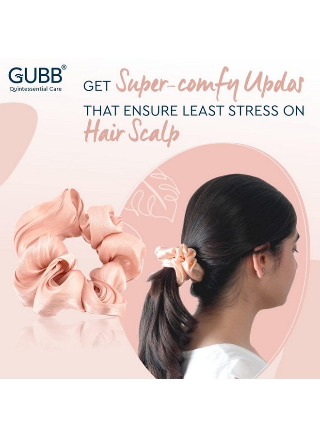 غوب سكرانشيز الساتان للنساء تقلل من تساقط الشعر وتكسره وتقلل من تلف الشعر وتقصف الأطراف، خالية من التجعد والتجاعيد، شعر مضاد للتكسر وربطات الشعر، سكرانشي للفتيات الخوخ الدوامة - Image 3