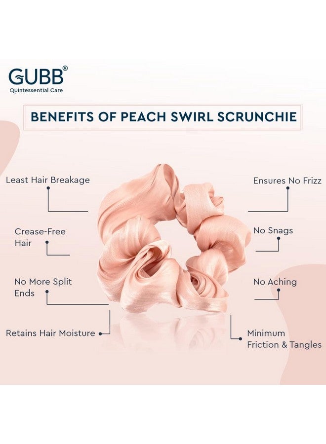 غوب سكرانشيز الساتان للنساء تقلل من تساقط الشعر وتكسره وتقلل من تلف الشعر وتقصف الأطراف، خالية من التجعد والتجاعيد، شعر مضاد للتكسر وربطات الشعر، سكرانشي للفتيات الخوخ الدوامة - Image 4