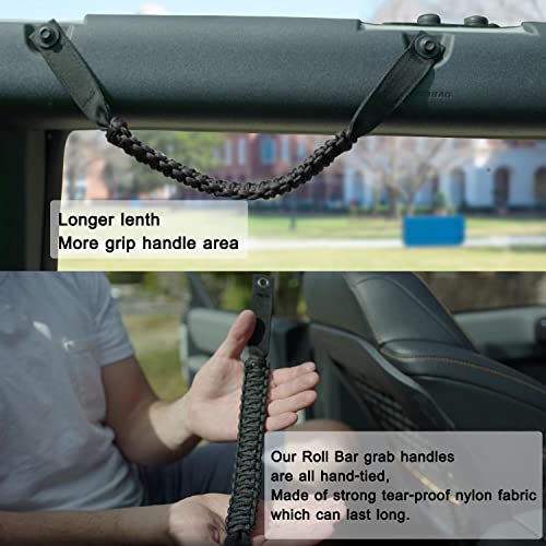 YANWEN Grab Handles for Ford Bronco 2021-2024 2/4 Door, Roll Bar Paracord Grip Handles, for Ford Bronco Interior Accessories(White 4PCS) - Image 4