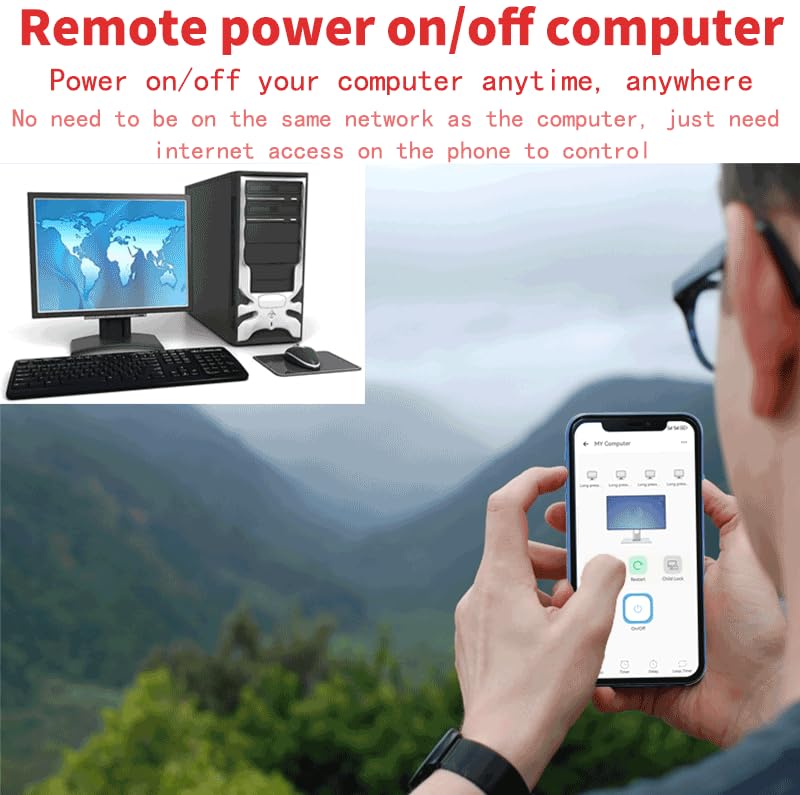 MHCOZY WiFi Remote Desktop On Off Power Switch,eWelink app Remote with Child Lock Timing Sharing Function,Compatible with Alexa Google Home - Image 4